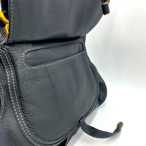 Auth Chloe Black Marcie Medium Satchel Preloved Excellent - Picture 10 of 16